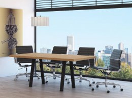 Rectangular Conference Table with Metal Legs - Apex Series
