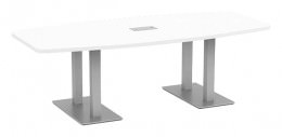 Boat Shaped Conference Table with Brushed Metal Base