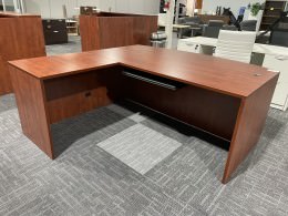 Cherry Bow Front L Shape Desk