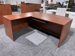 Bow Front L Shape Desk with Keyboard Tray
