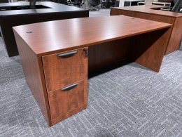 Cherry Bow Front Desk with Drawers