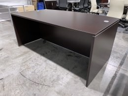 Espresso Bow Front Desk Shell