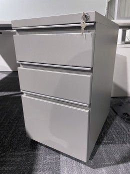 Three Drawer Metal Pedestal