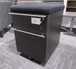 2 Drawer Mobile Pedestal with Cushion Top
