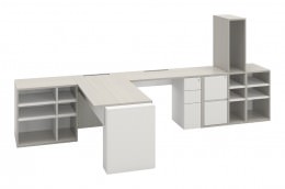 T Shaped Desk with Storage - M