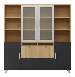 Office Storage Credenza with Hutch - Concept 3