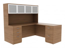 L-Shaped Desk with Hutch