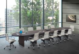 Racetrack Conference Table with Grommets - PL Laminate