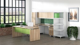 Office Desk and Credenza Set with Storage - Gravity