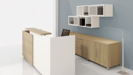 Modern Receptionist Desk with Storage - Quad Series