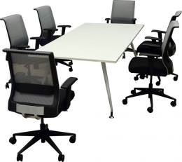 Contemporary Conference Room Table and Chairs Set - Luna Series