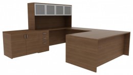 Office Desk with Hutch - Amber