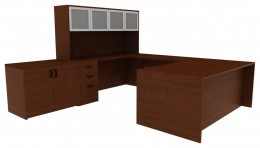 Office Desk with Hutch - Amber