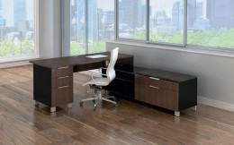 Modern L Shaped Desk with Storage - Apex