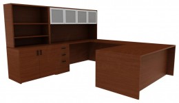 Desk with Shelves - Amber