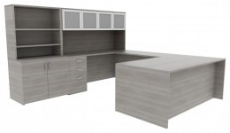 Desk with Shelves - Amber