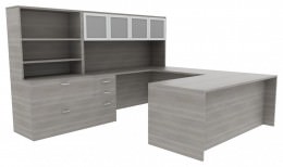 Desk with Bookcase Combo - Amber