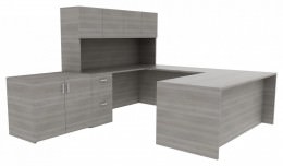 Desk with Hutch Storage - Amber