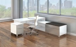 Modern L Shaped Desk with Storage - Apex