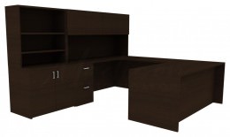 Office Desk with Storage - Amber