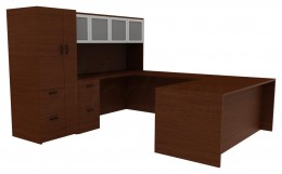 Home Office Desk with Hutch - Amber