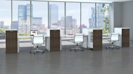 3 Person Desk with Storage - Apex