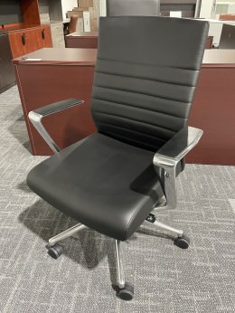 Black Vinyl Conference Room Chair - 2 Available
