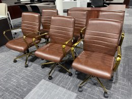 Faux Leather Conference Room Chairs - 6 Available