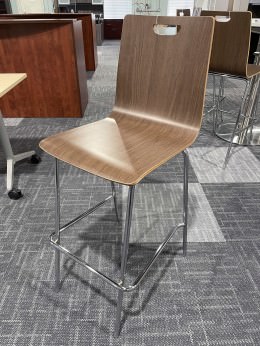 Modern Walnut Bar Height Chairs