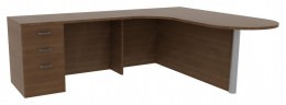 L Shaped Desk with Storage - Amber