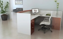 L Shaped Reception Desk with Drawers - Vista
