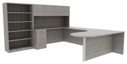 Desk with Matching Bookcase - Amber