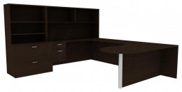 Desk with Shelves and Drawers - Amber