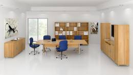 Rectangular Conference Table with Aluminum Accent Legs