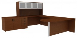 Desk with Storage Drawers - Amber