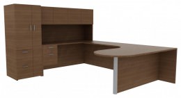 Large Desk with Storage - Amber