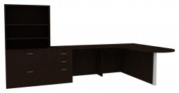 L-Shaped Desk with Storage - Amber