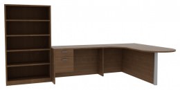 L Desk with Drawers - Amber