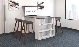 Media Conference Table with Bookcase - Maverick