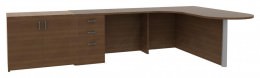 L Shape Peninsula Desk with Storage - Amber