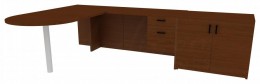 Desk with Storage Cabinet - Amber