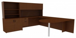 Desk with Storage Cabinet - Amber