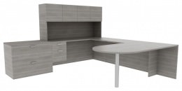 Modern Desk with Drawers - Amber