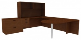 Modern U Shaped Desk - Amber