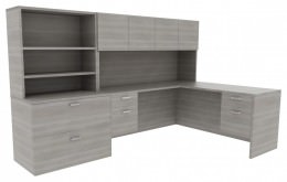 Storage Desk with Drawers - Amber