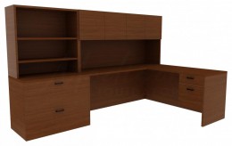 Desk with Bookshelves - Amber