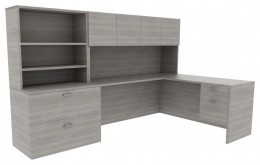 Desk with Bookshelves - Amber