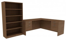Desk with Matching Bookcase - Amber