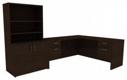 L Shaped Modern Desk - Amber