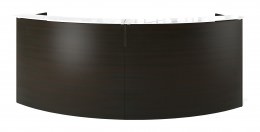 2 Person Curved Reception Desk with Glass Transaction Counter